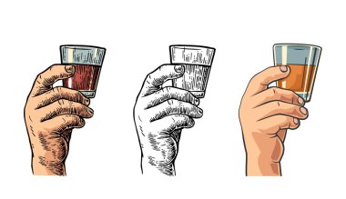 Erkek el bir bardak tekila ile tutarak