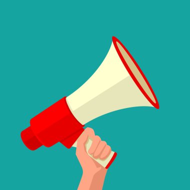 Erkek el holding hoparlör.