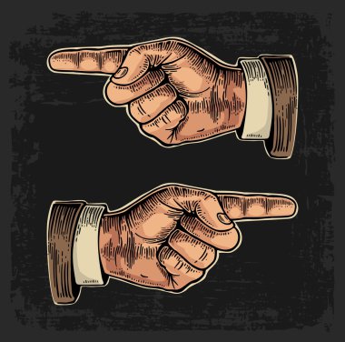 İşaret parmağı. Web, poster, bilgi grafiği için el işareti