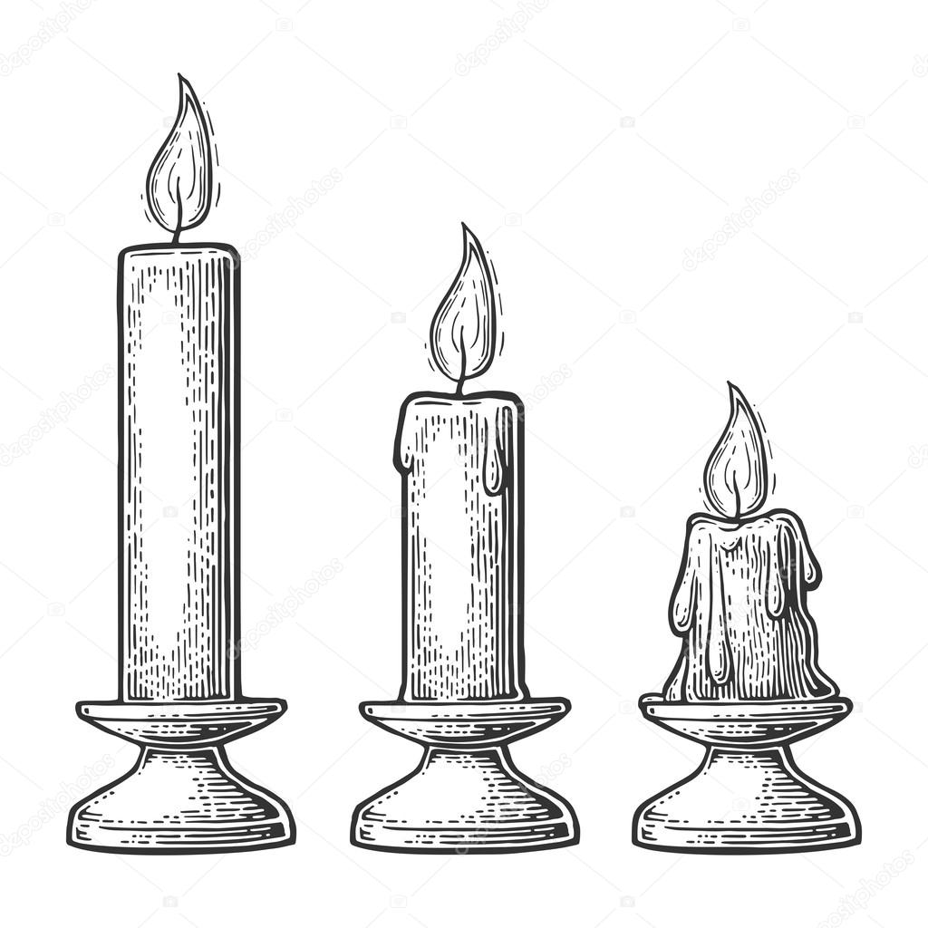 Process of candle burning.