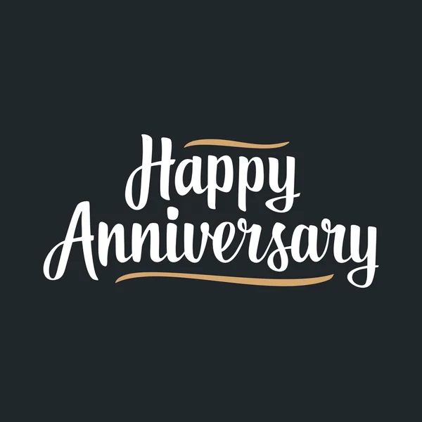 Happy anniversary. Vector illustration isolated on black background — Stock Vector