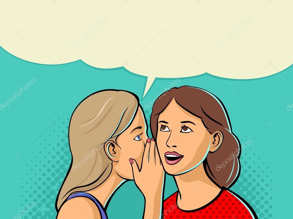 Woman Whispering Gossip Or Secret To Her Friend Two Talking Friends Vector Image By C Denispotysiev Vector Stock