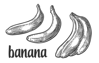 İki tek ve taze muz demet