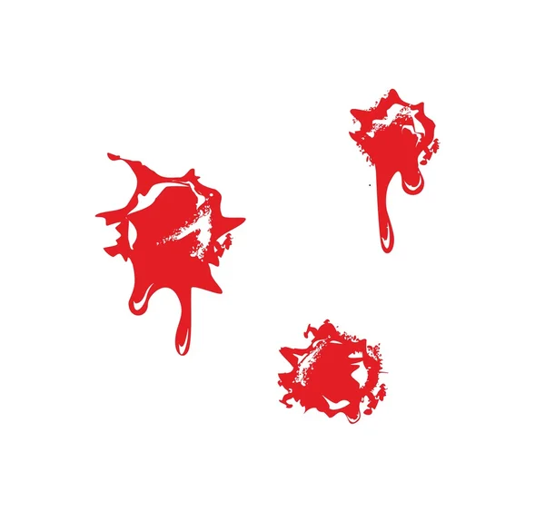 Kogelgaten met bloed splatters. Platte vectorillustratie op witte achtergrond — Stockvector