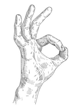 Erkek eli sembol gösteriyor. Klasik tek renkli gri yumurtadan çıkma illüstrasyonu