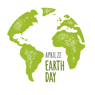 Dünya Günü el yazısı harfleri. Vektör renk vintage gravür illüstrasyonu