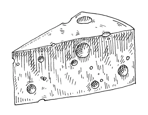 Pedaços Cabeça Queijo Vintage Vetor Eclosão Monocromático Ilustração Preta Isolado — Vetor de Stock