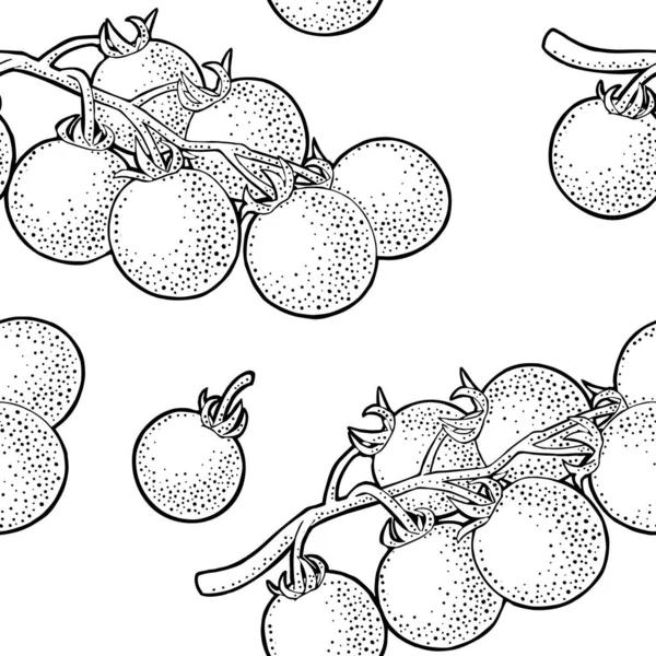 Naadloos Patroon Verse Hele Tak Tomaat Geïsoleerd Witte Achtergrond Vector — Stockvector