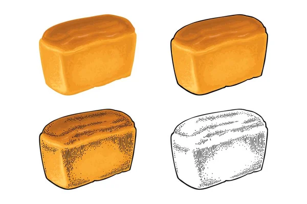 Um pedaço de pão. Ilustração realista de cor vetorial —  Vetores de Stock