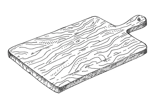 木制矩形切割板 古埃及矢量孵化单色黑色插图 被白色背景隔离 手绘设计 — 图库矢量图片