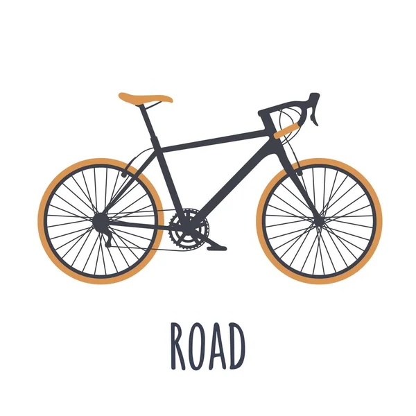 Estrada Bicicleta Ícone Estilo Cartoon Simples Ilustração Preto Laranja Vetorial —  Vetores de Stock