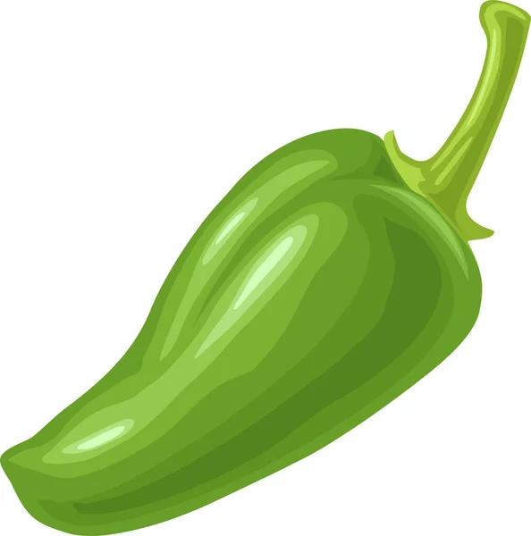 Hele Groene Peper Jalapeno Vector Kleur Platte Pictogram Voor Menu — Stockvector