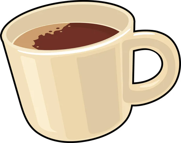 Una Taza Café Ilustración Plana Vectorial Para Póster Menú Folleto — Vector de stock