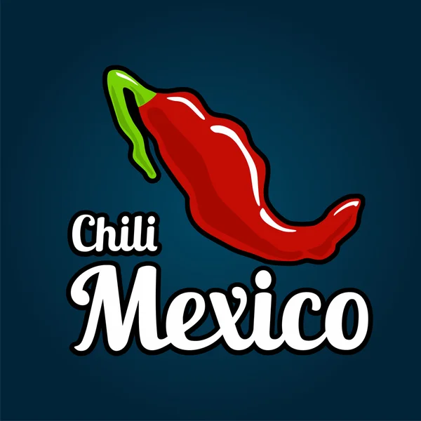 Kaart van het land van Mexico als chili peppers. — Stockvector