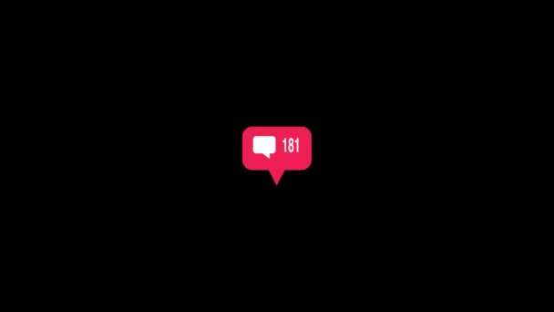 Animatie 1000 Rode Pictogram boodschap Sociale media. — Stockvideo