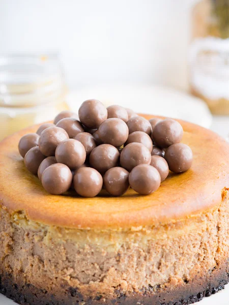Fıstık ezmesi çikolatalı Cheesecake — Stok fotoğraf