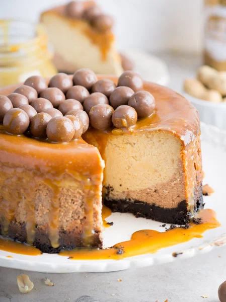 Erdnussbutter Schokolade Käsekuchen — Stockfoto