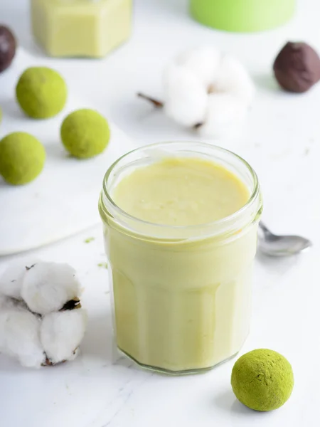 Matcha green tea curd — Stock Photo, Image