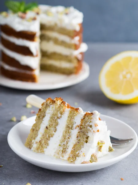 Tort de fistic fără gluten — Fotografie, imagine de stoc