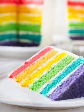 çok renkli tatlı gökkuşağı kek