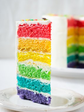 çok renkli tatlı gökkuşağı kek