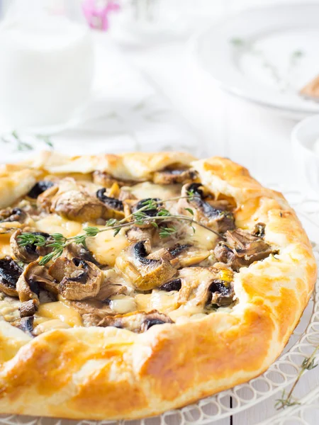 Galette with ricotta and mushrooms — Stock Photo, Image