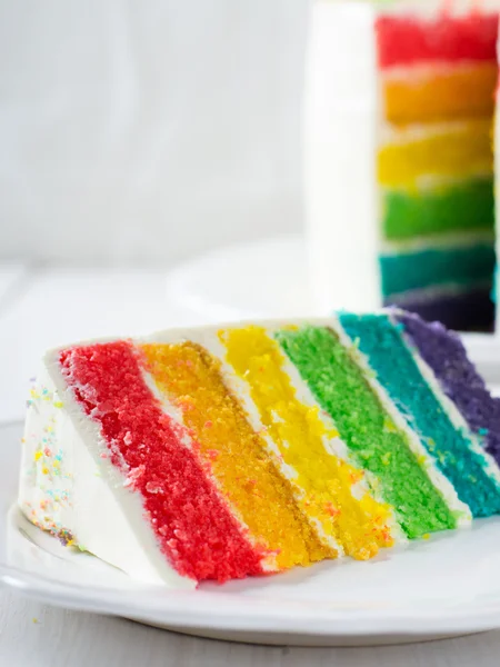 Multicolored sweet rainbow cake — Stock Photo, Image