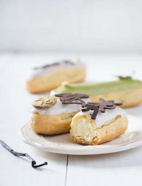 Doce caseiro eclairs — Fotografia de Stock