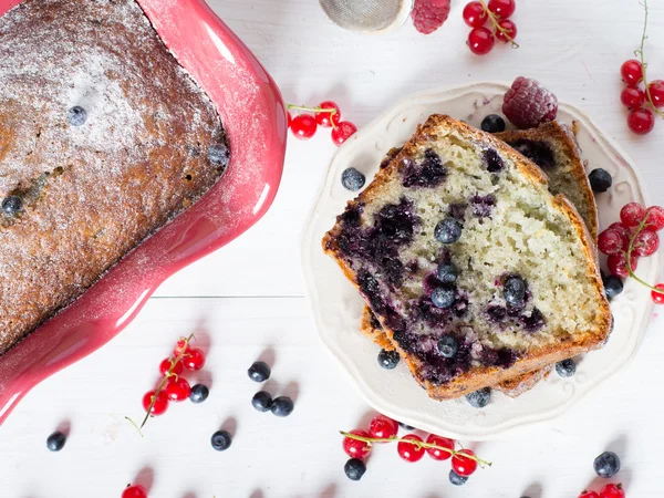 Joghurt-Blaubeerkuchen — Stockfoto