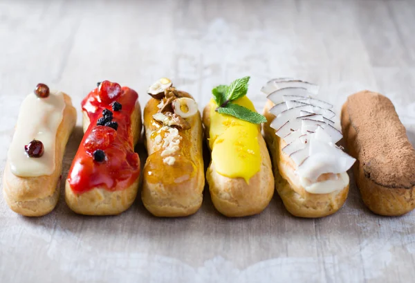 Tortas de eclair caseras — Foto de Stock