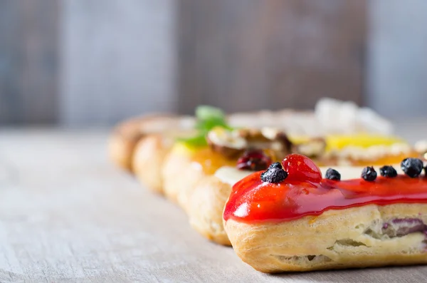 Tortas de eclair caseras — Foto de Stock