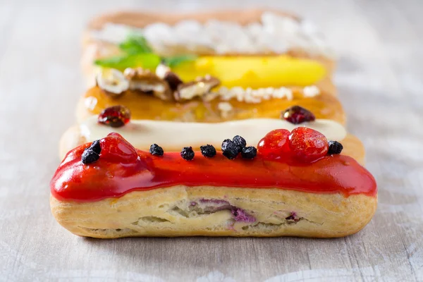 Bolos eclair caseiros — Fotografia de Stock