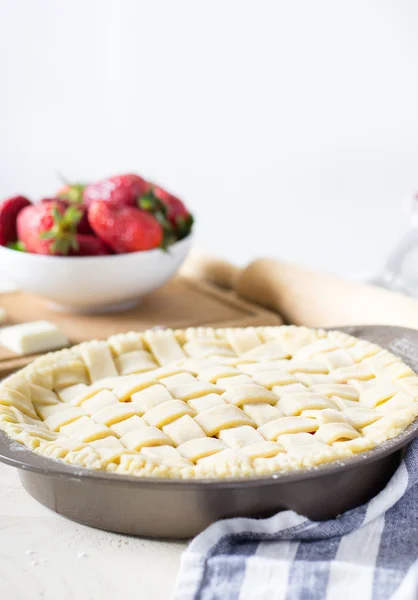 Sweet homemade strawberry pie — Stock Photo, Image