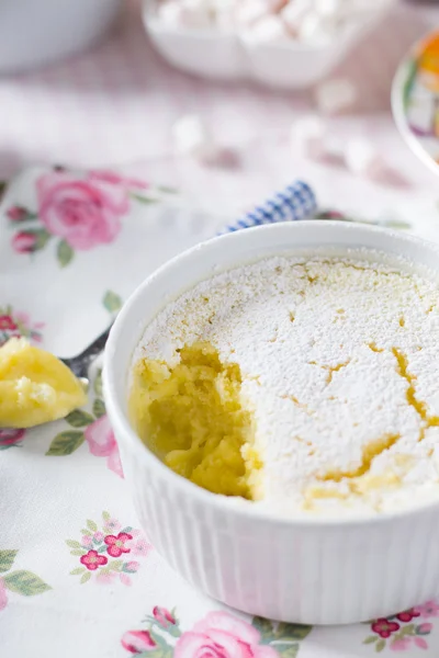 Homemade lemon pudding — Stock Photo, Image