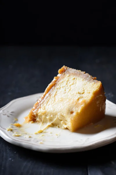 Pastel de queso caramelo casero — Foto de Stock