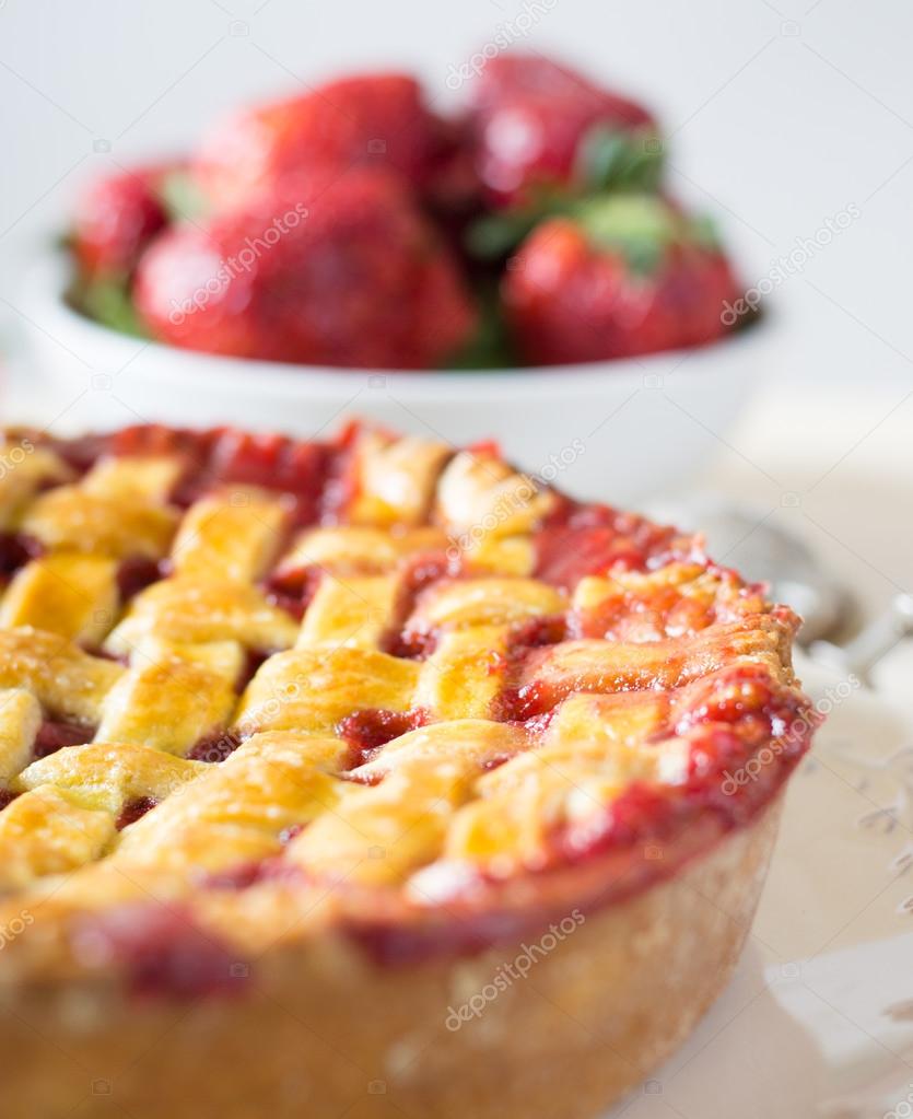 sweet homemade strawberry pie