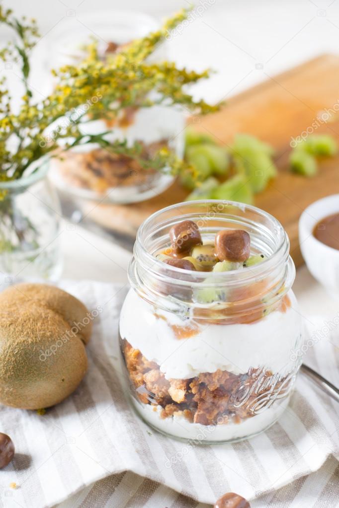 Мюсли С Жирным Йогуртом И Киви Стоковое Фото ©elenademyanko 87278118