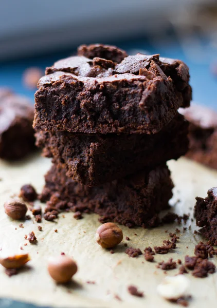Brownies fudgy caseiros — Fotografia de Stock
