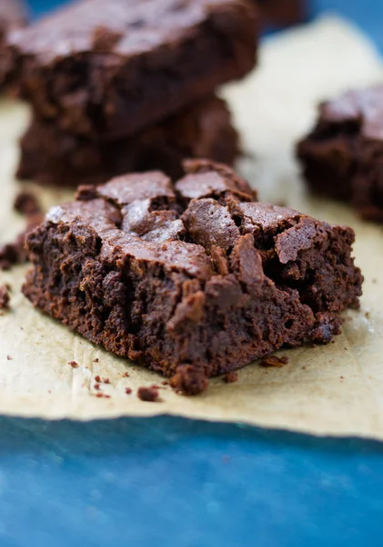 Brownies fudgy caseiros — Fotografia de Stock