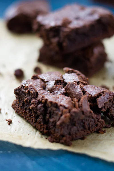 Házi fudgy brownies — Stock Fotó