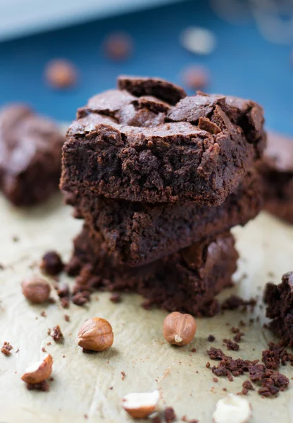 Brownies fudgy caseiros — Fotografia de Stock