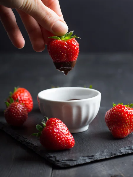 Strawberry with chocolate — Stock Photo, Image