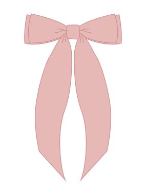 Kızlar için pembe kurdeleden yapılmış sevimli romantik fiyonk.