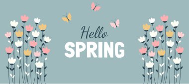 Merhaba Bahar narin çiçekler ve kelebeklerle