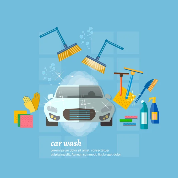 Car wash banner automatic car wash — Stock Vector © Matriyoshka 113244004