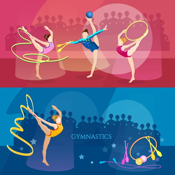 Gymnastics banner rhythmic gymnastics girls sports