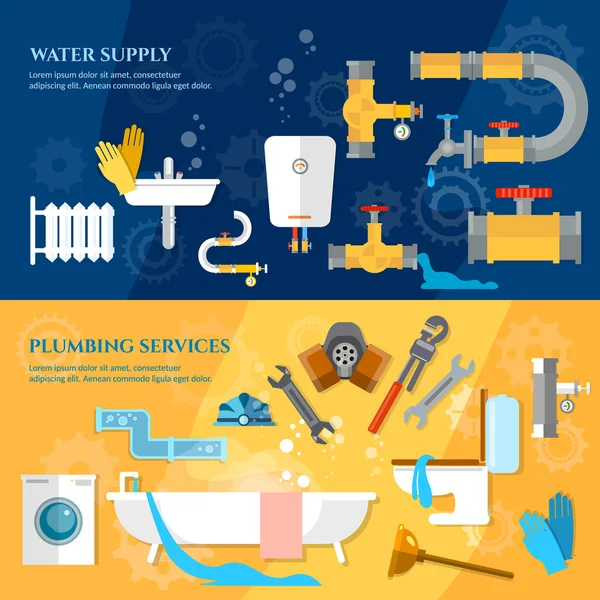 Plumbing repair service banner — Stock Illustration Plumbing repair service banner Royalty Free Stock Vectors
