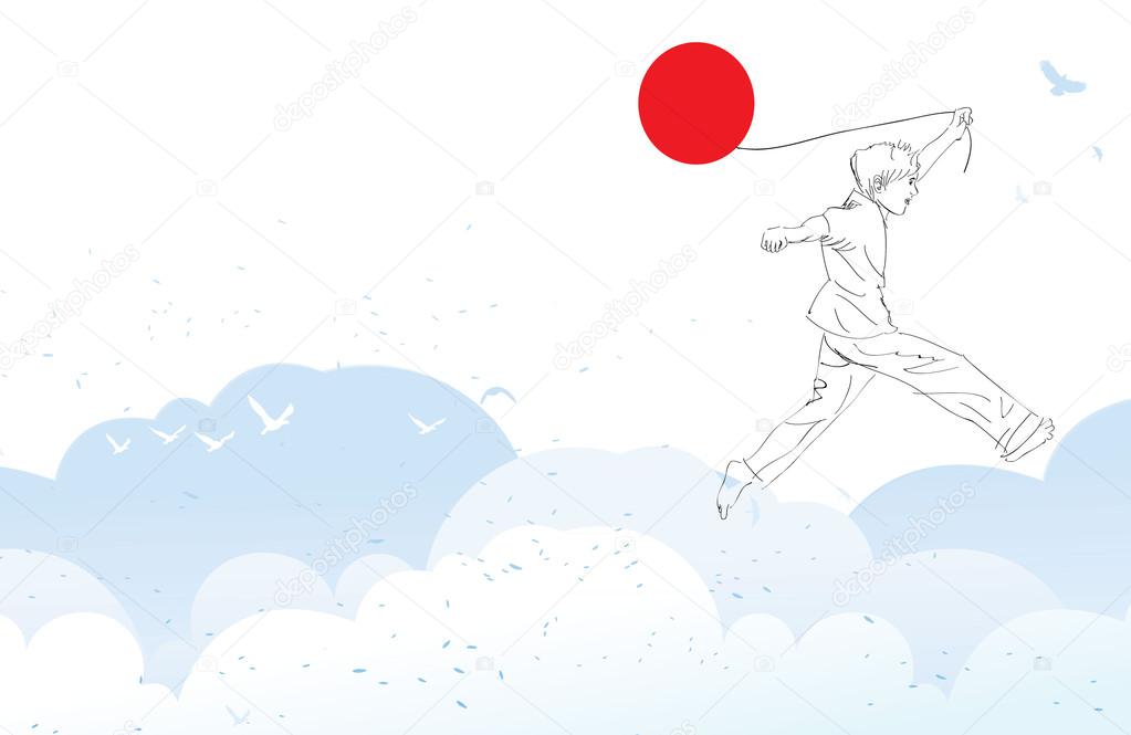 Flying Kid Illustration