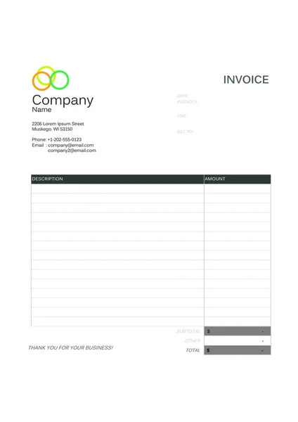 Professional Invoice Template — Stock Vector