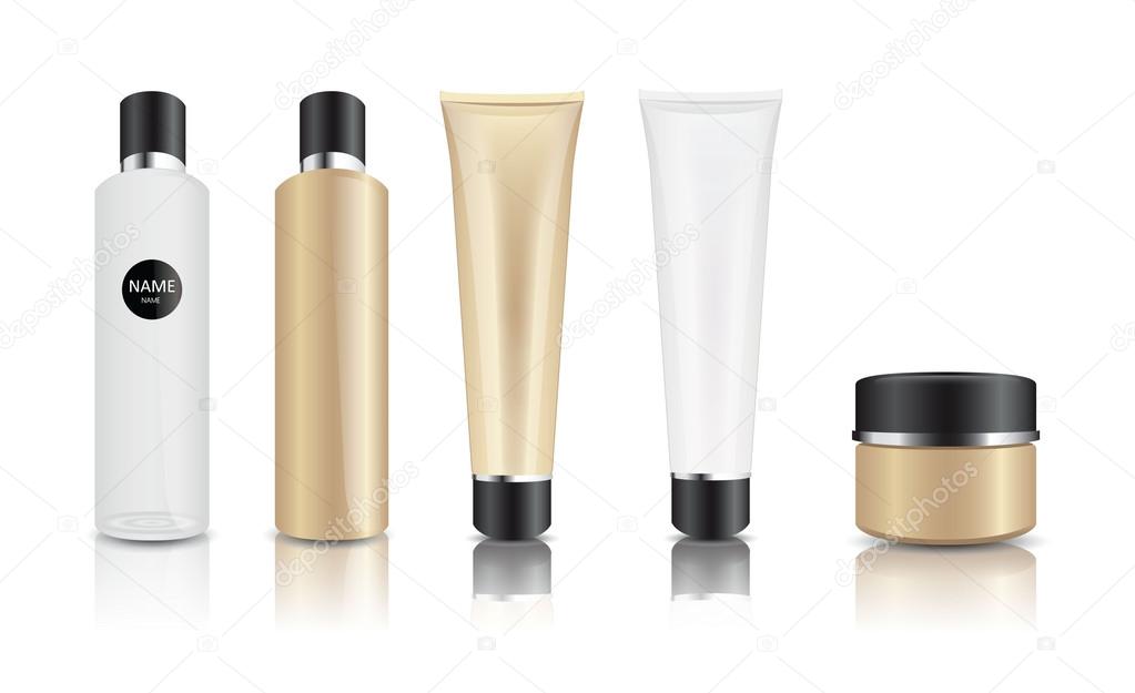 Skin Care / Cosmetic Realistic Bottle & Tube Vector